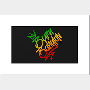 Burn Babylon Graffiti Tag Style Rasta Colors Reggae Posters and Art